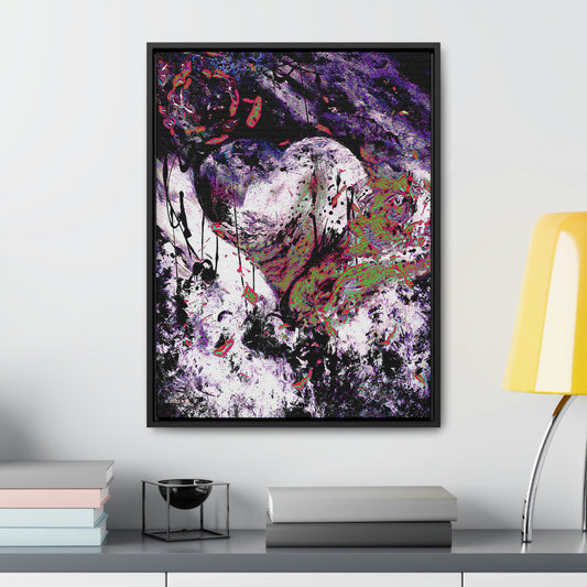 "Dreamy Love" (Cosmic Fusion - Black/White/Purple) - Gallery Canvas Wraps, Vertical Frame