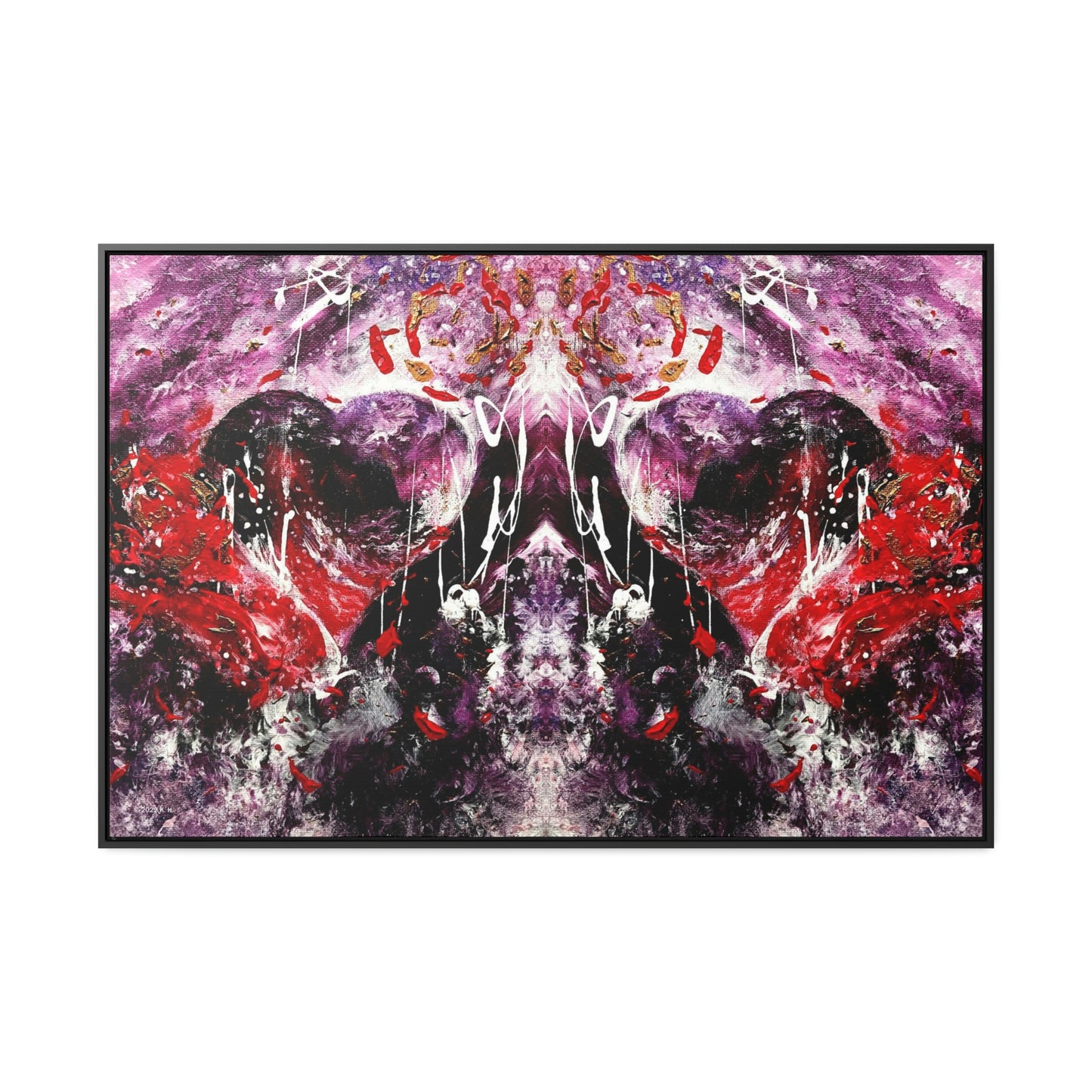 "Dreamy Love" (Scarlet/Plum II) - Gallery Canvas Wraps, Horizontal Frame