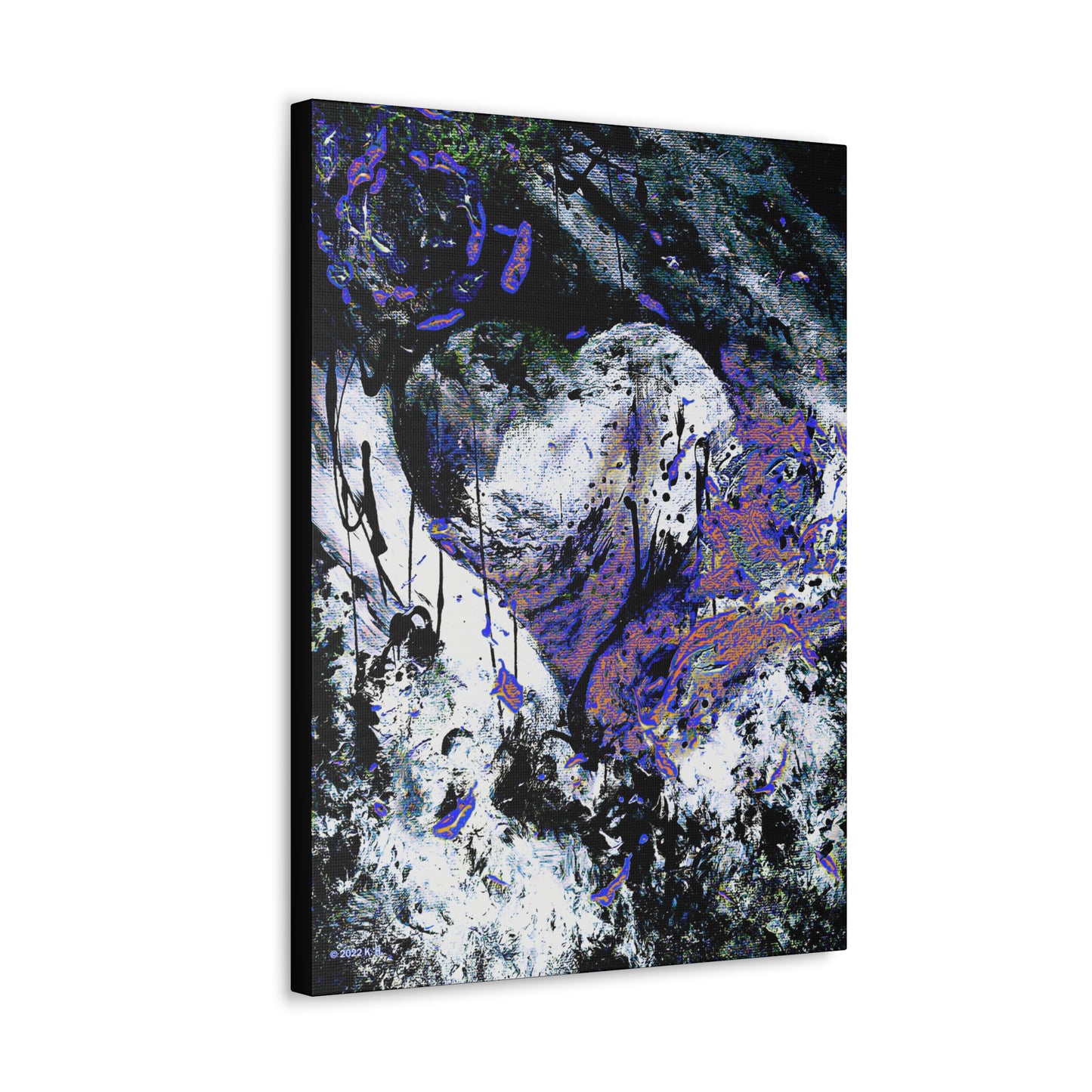 "Dreamy Love" (Cosmic Fusion - White/Black/Sapphire) - Canvas Gallery Wraps