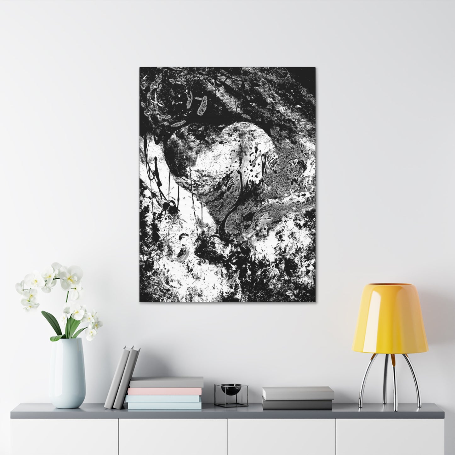 "Dreamy Love" (Cosmic Fusion - White/Black/Gray) - Canvas Gallery Wraps