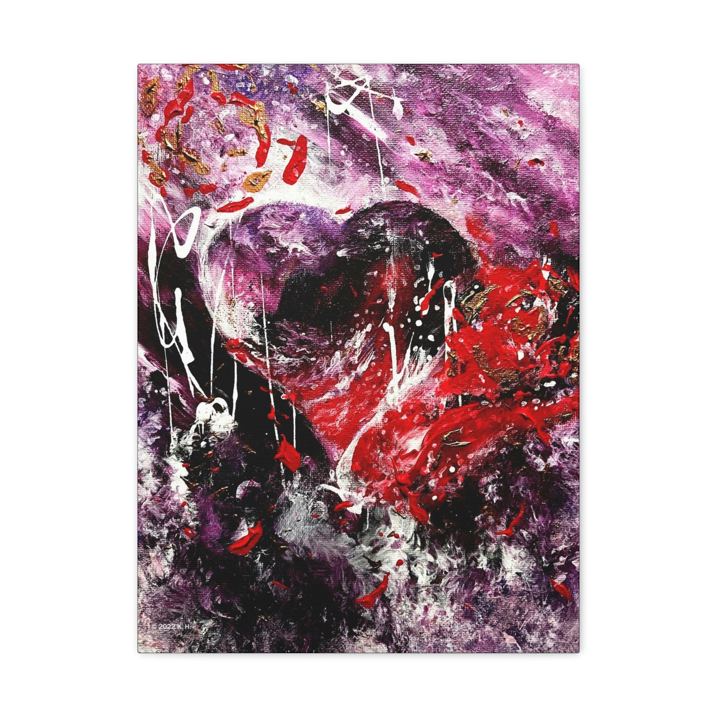 "Dreamy Love" (Scarlet/Plum) - Canvas Gallery Wraps