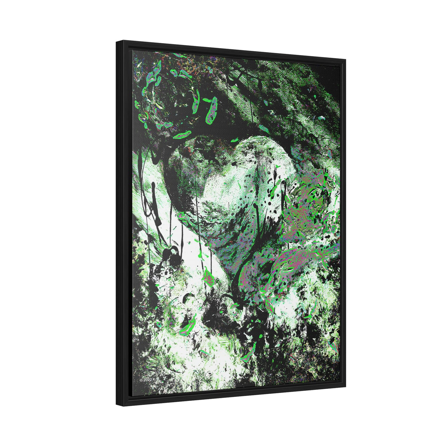 "Dreamy Love" (Cosmic Fusion - Shamrock Green) - Gallery Canvas Wraps, Vertical Frame