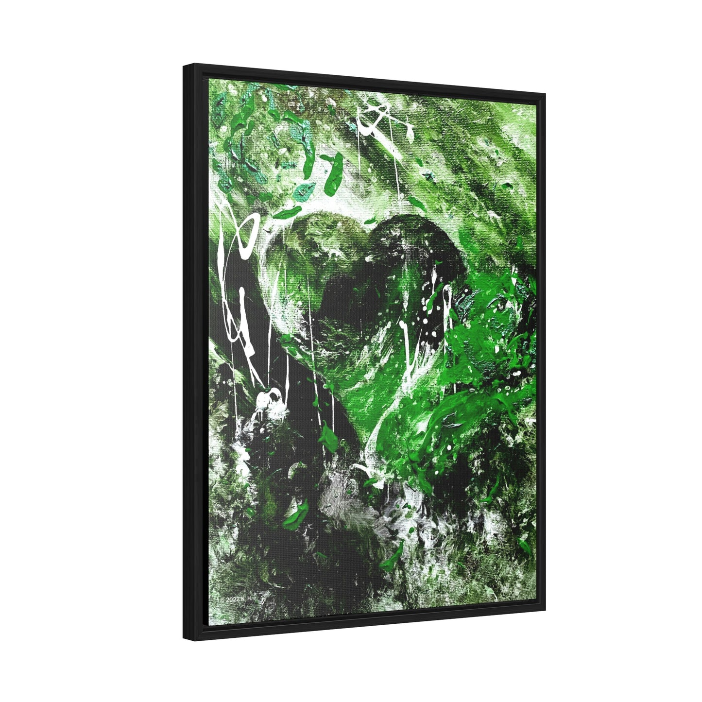 "Dreamy Love" (Shamrock Green) - Gallery Canvas Wraps, Vertical Frame