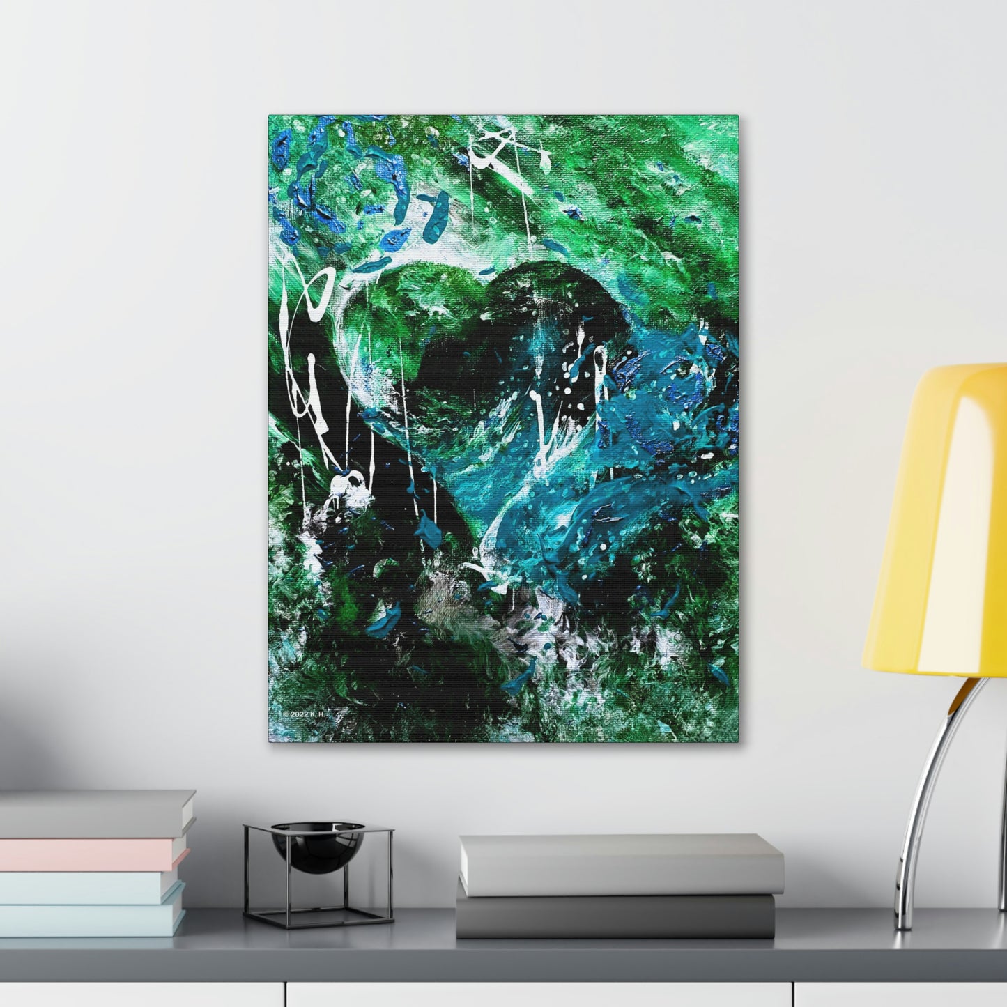 "Dreamy Love" (Forest Green/Teal) - Canvas Gallery Wraps