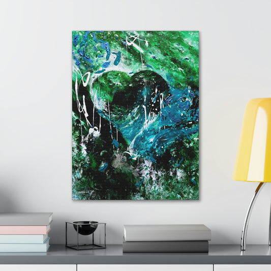 "Dreamy Love" (Forest Green/Teal) - Canvas Gallery Wraps