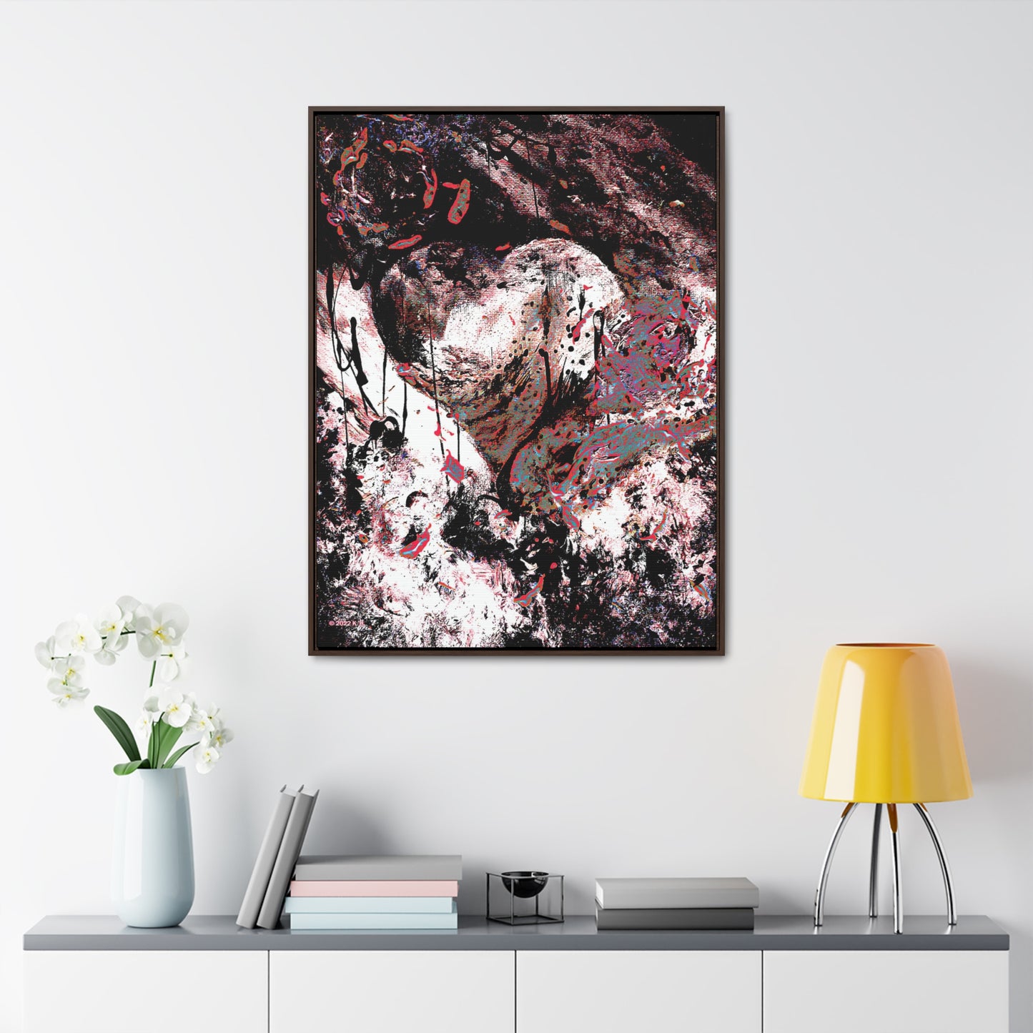"Dreamy Love" (Cosmic Fusion - Persimmon) - Gallery Canvas Wraps, Vertical Frame