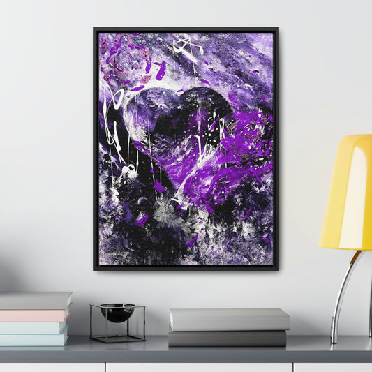 "Dreamy Love" (Violet/Lavender) - Gallery Canvas Wraps, Vertical Frame