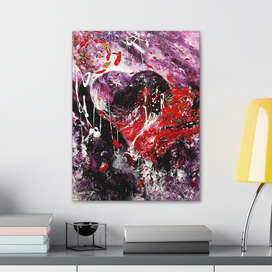"Dreamy Love" (Scarlet/Plum) - Canvas Gallery Wraps