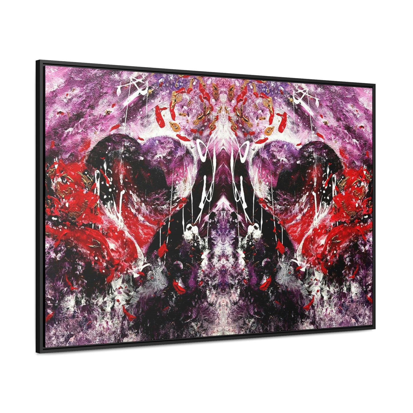 "Dreamy Love" (Scarlet/Plum II) - Gallery Canvas Wraps, Horizontal Frame
