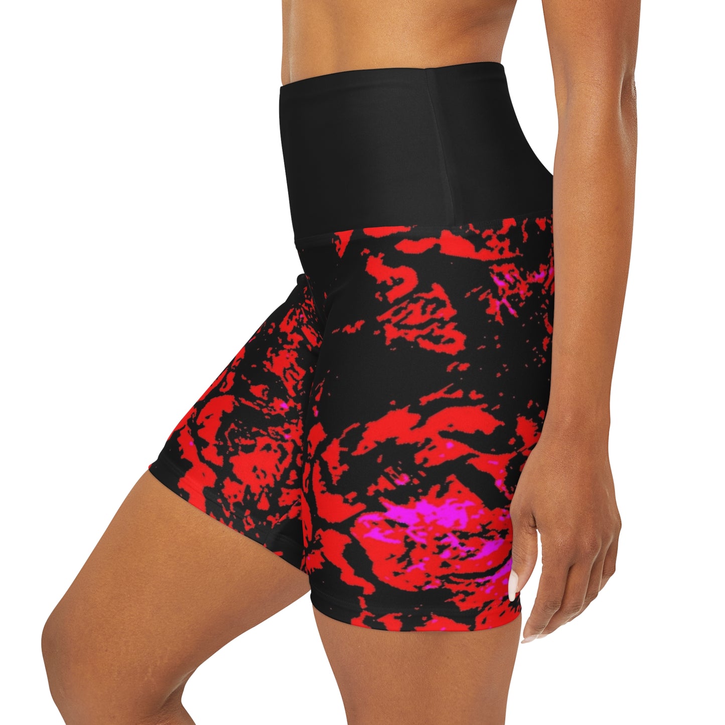High Waisted Yoga Shorts (AOP)