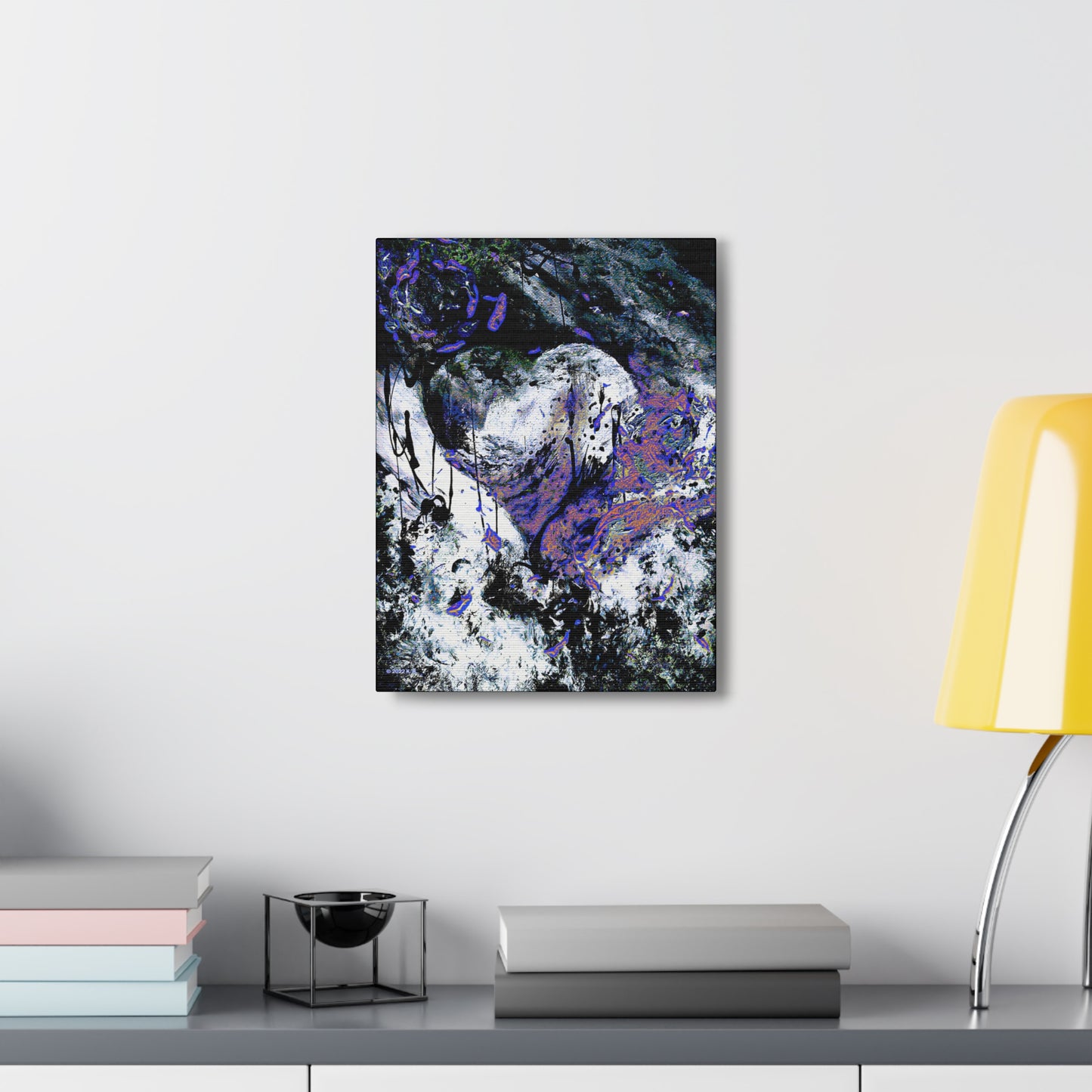 "Dreamy Love" (Cosmic Fusion - White/Black/Sapphire) - Canvas Gallery Wraps