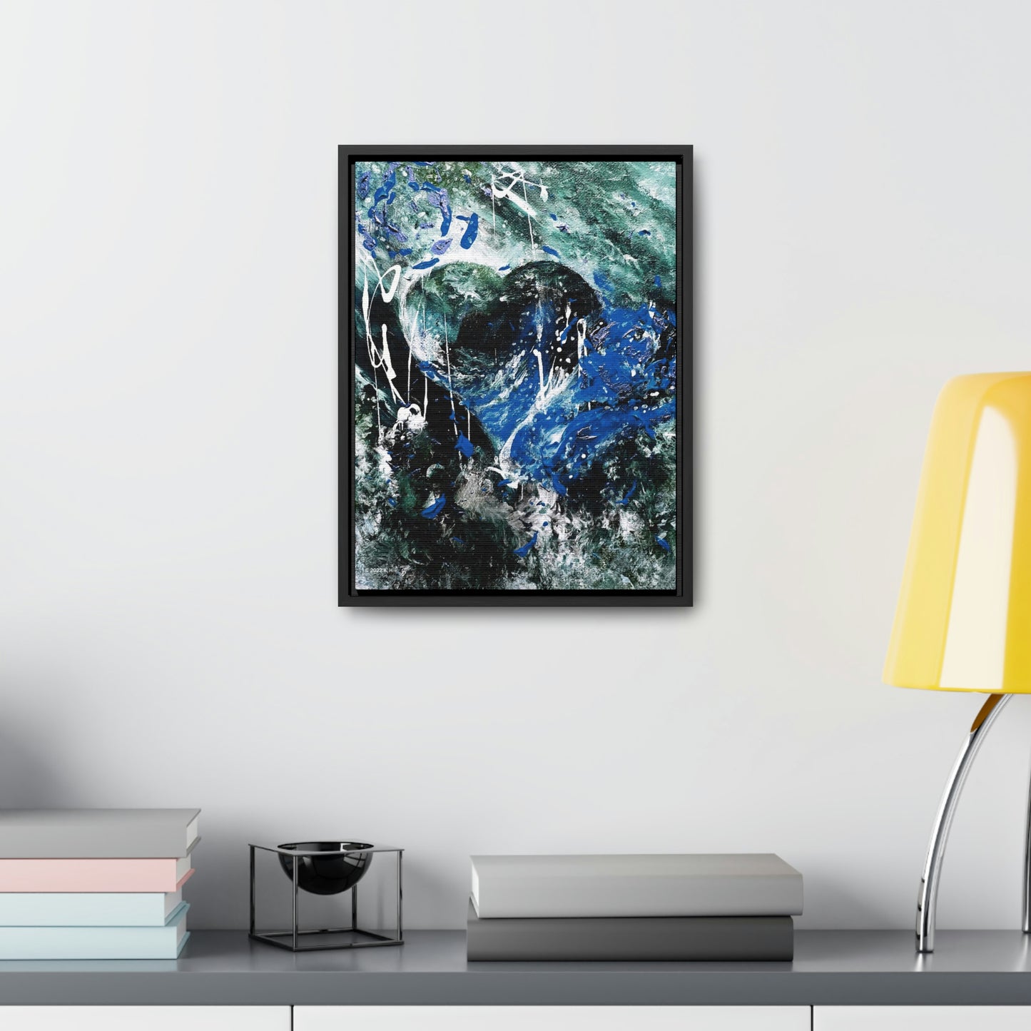 "Dreamy Love" (Sapphire) - Gallery Canvas Wraps, Vertical Frame