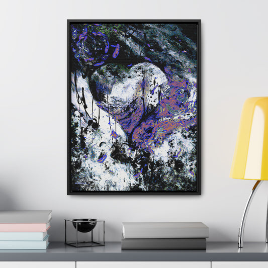 "Dreamy Love" (Cosmic Fusion - Black/White/Sapphire) - Gallery Canvas Wraps, Vertical Frame
