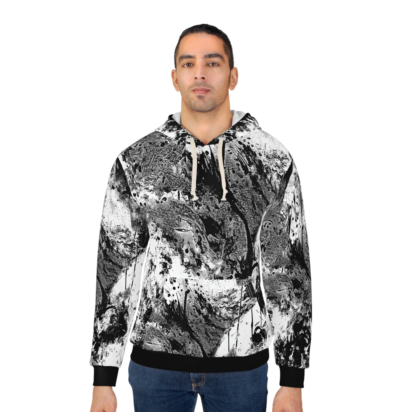 "Dreamy Love" (Cosmic Fusion - White/Black/Gray) - Unisex Pullover Hoodie (w/ heart)