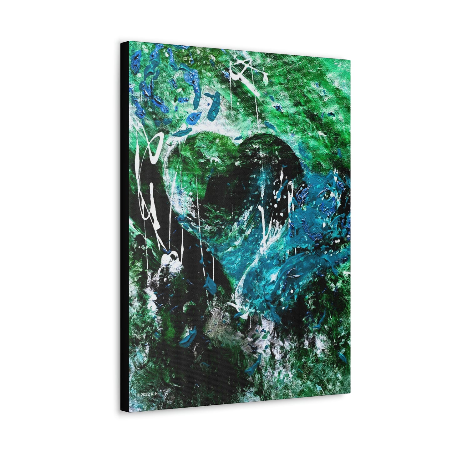 "Dreamy Love" (Forest Green/Teal) - Canvas Gallery Wraps