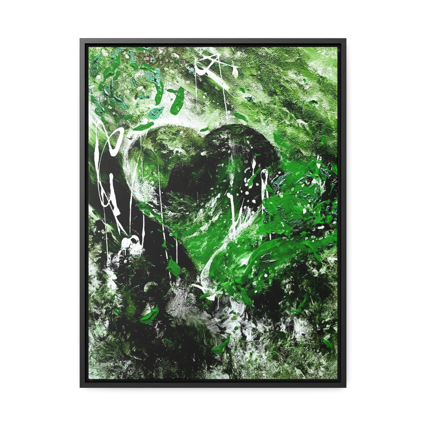 "Dreamy Love" (Shamrock Green) - Gallery Canvas Wraps, Vertical Frame
