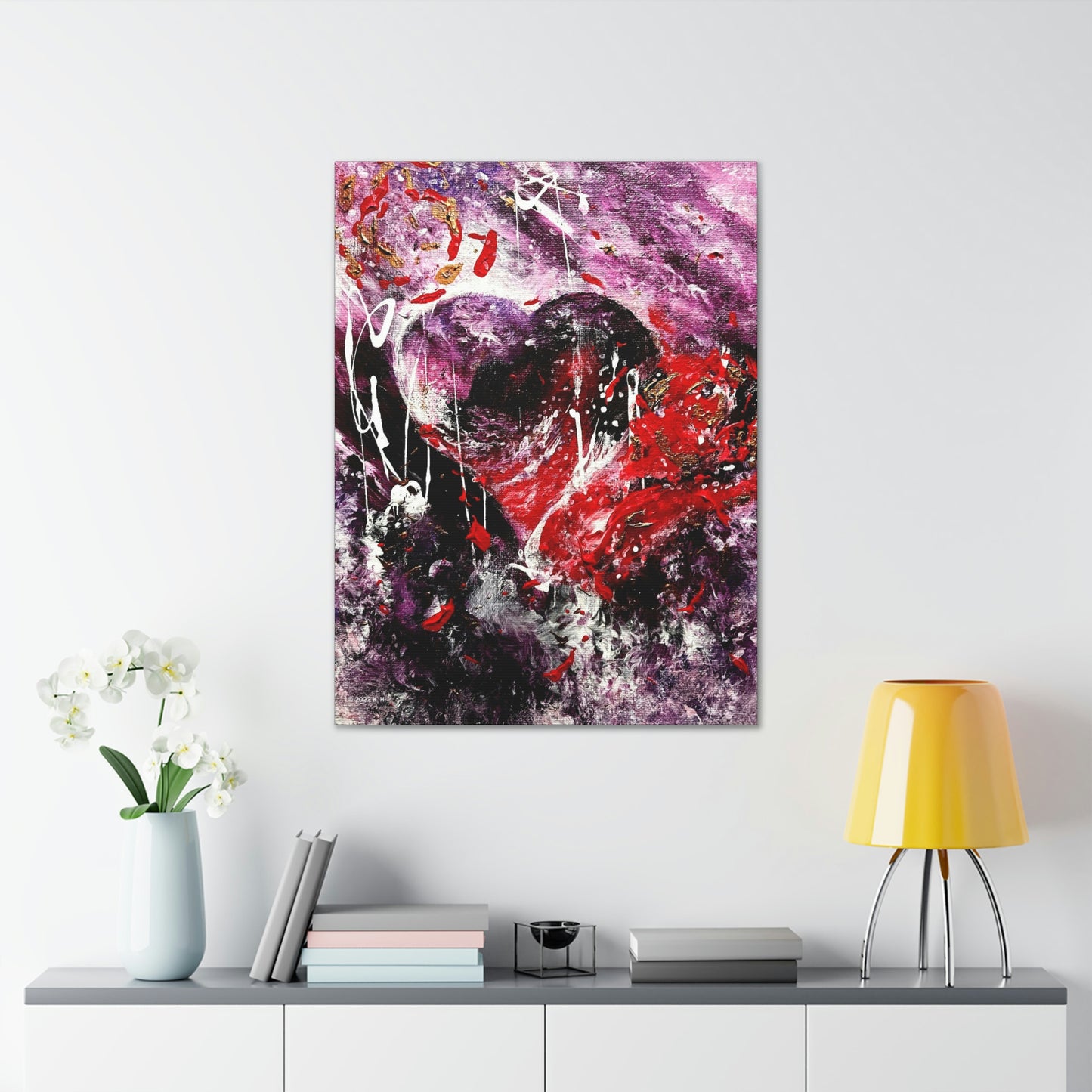 "Dreamy Love" (Scarlet/Plum) - Canvas Gallery Wraps