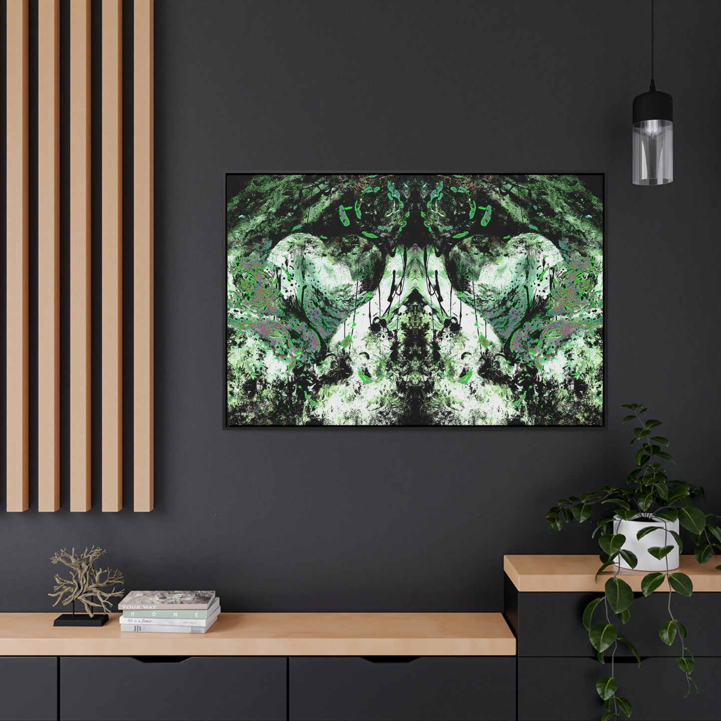 "Dreamy Love" (Cosmic Fusion - Shamrock Green II) - Gallery Canvas Wraps, Horizontal Frame