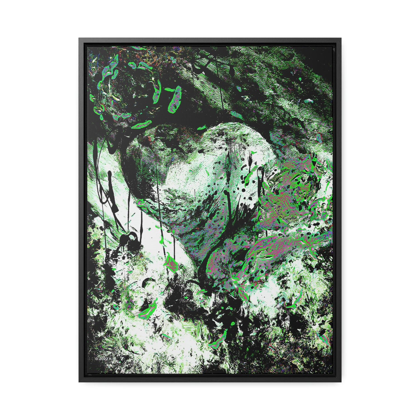 "Dreamy Love" (Cosmic Fusion - Shamrock Green) - Gallery Canvas Wraps, Vertical Frame