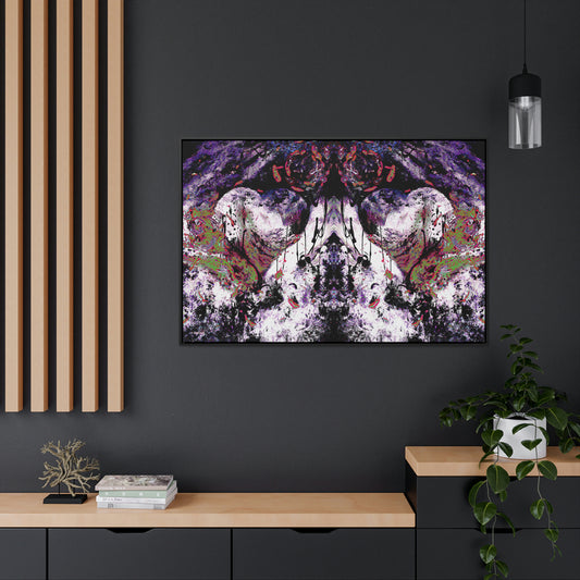 "Dreamy Love" (Cosmic Fusion - White/Black/Purple II) - Gallery Canvas Wraps, Horizontal Frame