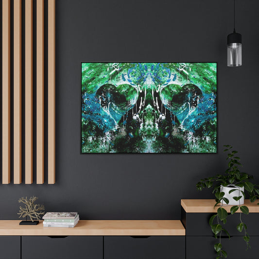 "Dreamy Love" (Forest Green/Teal II) - Gallery Canvas Wraps, Horizontal Frame